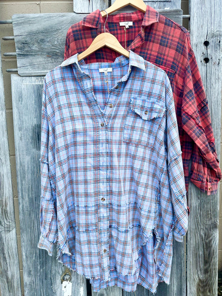 Redfin Plaid Tunic - Many Colors