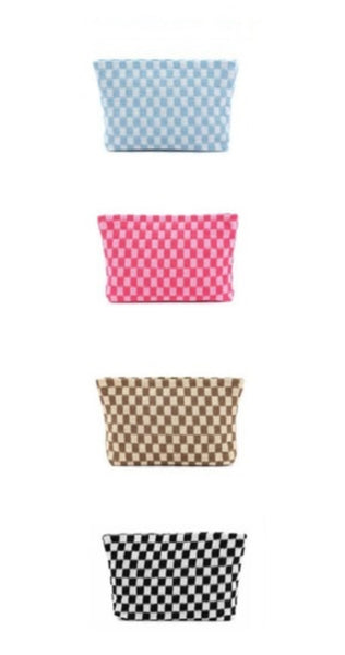 Checkered Makeup Bag - 4 Colors