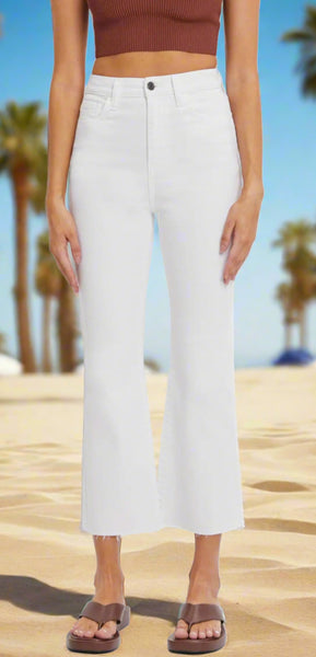 Carlie Cropped Flares - White