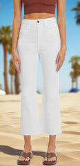 Carlie Cropped Flares - White