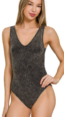 Mineral Washed Bodysuit - 3 Colors