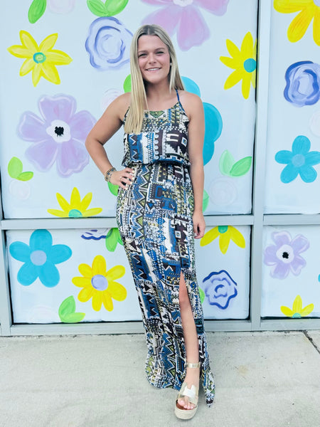 Gia Aztec Print Maxi Dress