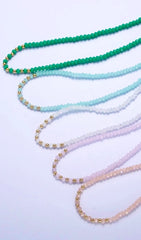 Dainty Pastel Color Glass Beaded Necklaces - 5 colors