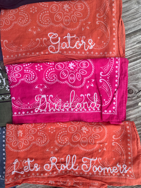 Embroidered Bandanas - Different colors and Stitches