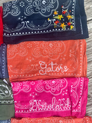 Embroidered Bandanas - Different colors and Stitches