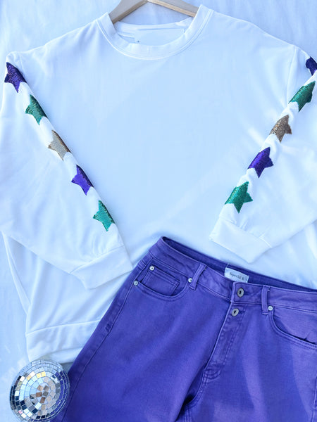 Mardi Gras Sequin Stars Jules Sweatshirt