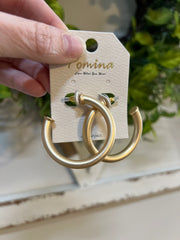 Beverly Satin Gold Hoops