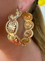 Western Concho Earrings- Gold or Silver