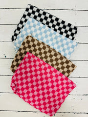 Checkered Makeup Bag - 4 Colors