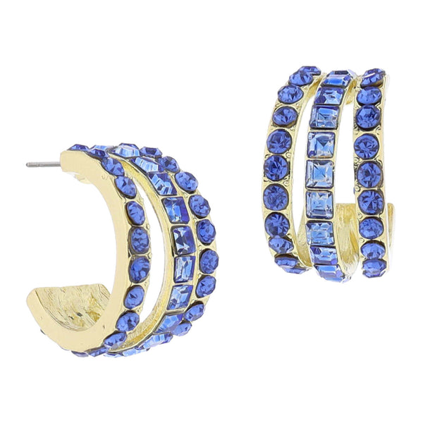 Jane Marie Crystal Hoop Cluster Earrings - 12 Colors