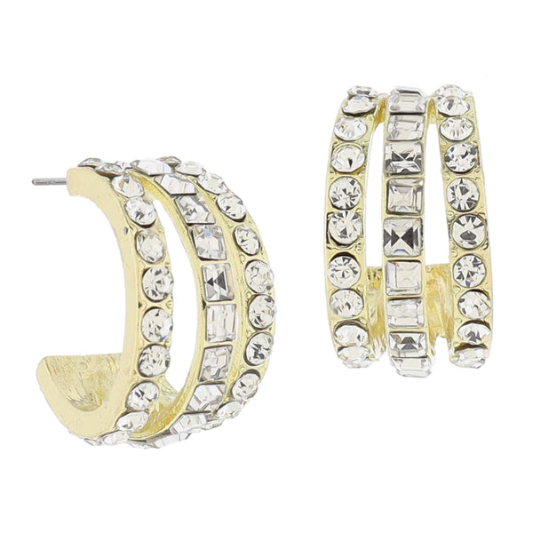 Jane Marie Crystal Hoop Cluster Earrings - 12 Colors