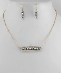 Pearl Bar Necklace Set - 2 Colors