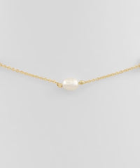 Pearl Station Necklaces - Gold or Silver