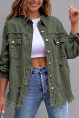 Lolly Distressed Shacket - 5 Colors