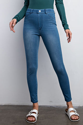 Washed Denim Jeggings