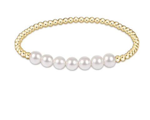 enewton Signature Cross Small Pearl Pattern 3MM Bead Bracelet - Gold