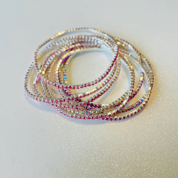 Dainty Pink Sparkle Bracelets