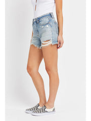 High Rise Mom Jean Shorts