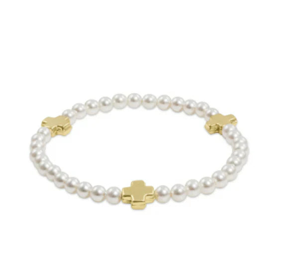 enewton Signature Cross 4mm Pattern Pearl Bracelet