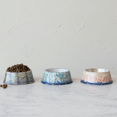 Stoneware Glazed Dog Bowls - 3 Patterns