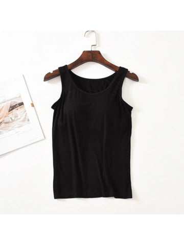 Built In Bra Tank - Black