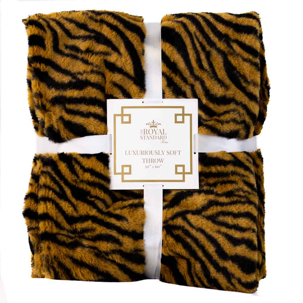 Tiger Stripe Faux Fur Throw