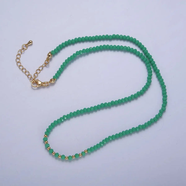 Dainty Pastel Color Glass Beaded Necklaces - 5 colors