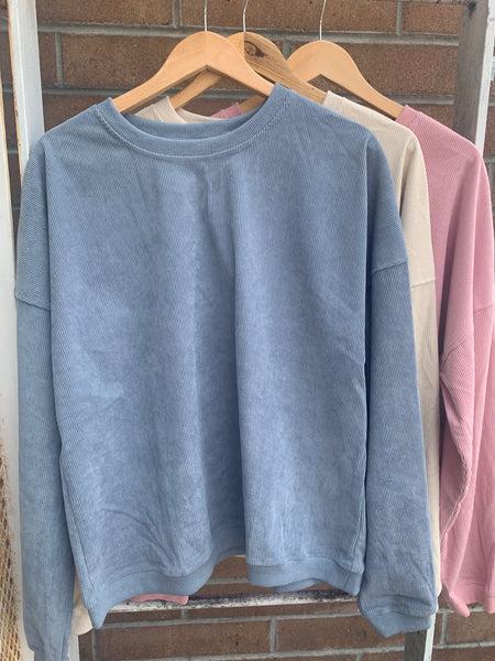 Connie Ribbed Sweatshirt - 3 Colors