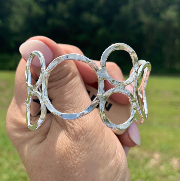 Metal Cuff Bracelets - Silver and Gold