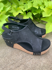 Corky's Carley Wedge-Metallic Black