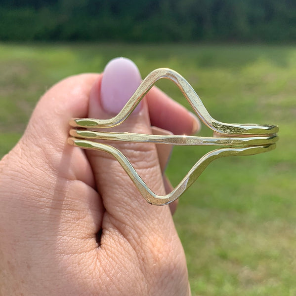 Metal Cuff Bracelets - Silver and Gold