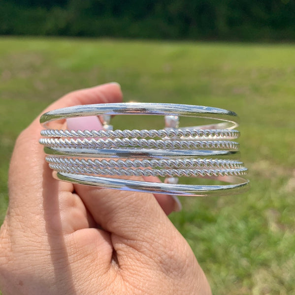 Metal Cuff Bracelets - Silver and Gold