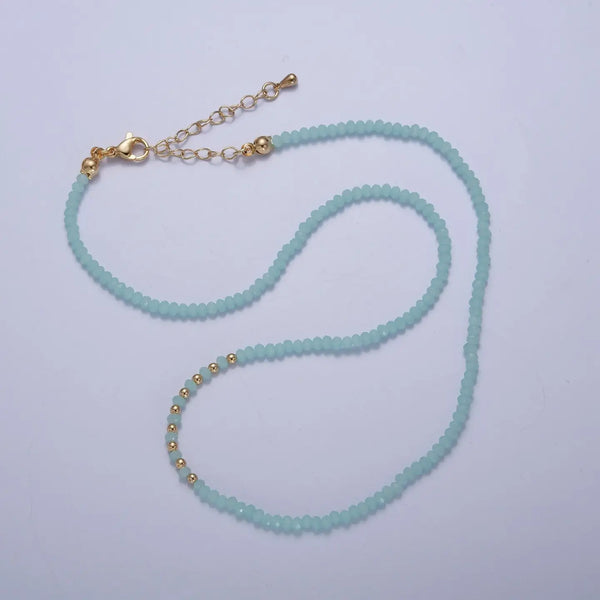 Dainty Pastel Color Glass Beaded Necklaces - 5 colors