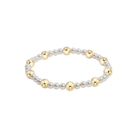 enewton Signature Cross Small Pearl Pattern 3MM Bead Bracelet - Gold