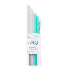 Swig Clear and Aqua Straw Set