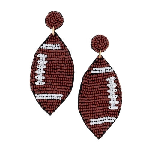 Beaded Football Earrings