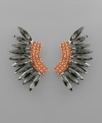 Crystal Wing Earrings- Multiple Colors