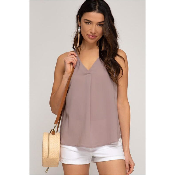 Butterfly Kisses Top In Light Mocha