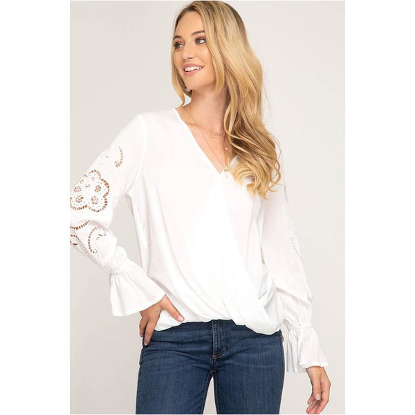 Across My Heart Top In White