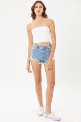 Girlie Cut Off Denim Shorts