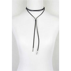 Leather Lariat Choker Necklace