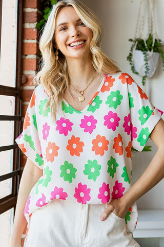 Bright Pop of Floral Top