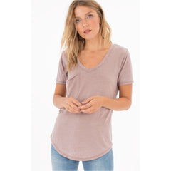 Z Supply Burnout Pocket Tee in Taupe Grey