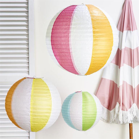 Two's Company Beach Ball Paper Lanterns