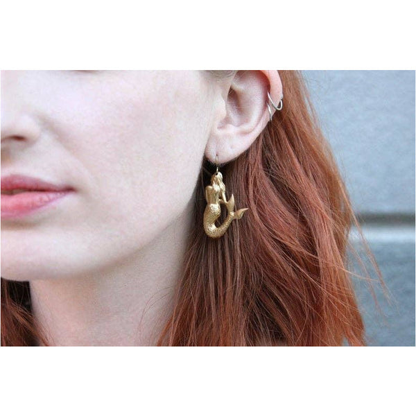 Brass Mermaid Earrings