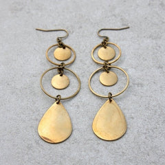 Brass Teardrop Chandelier Earrings