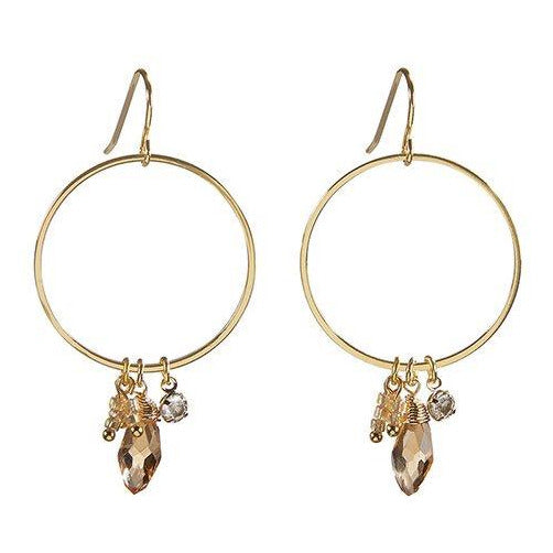 Petite Beaded Dangle Hoops