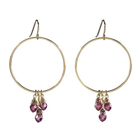 Petite Beaded Dangle Hoops