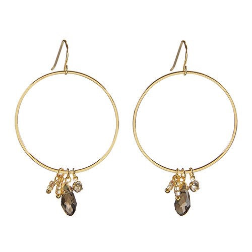 Petite Beaded Dangle Hoops