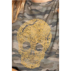 Camouflage Studded Skull Tee